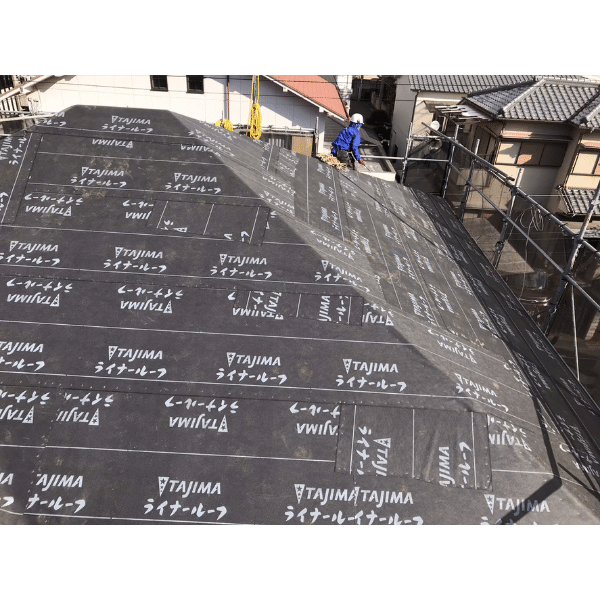 屋根の防水シートの施工