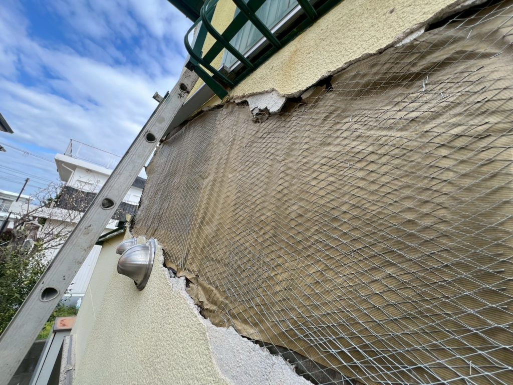 阪南市外壁左官補修